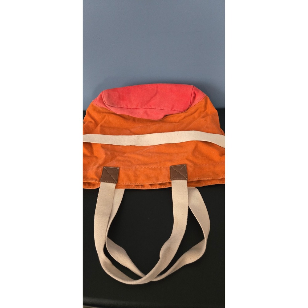 Tommy Hilfiger Orange Floral Canvas Tote Bag Shoulder Strap Large Handbag - Picture 7 of 9